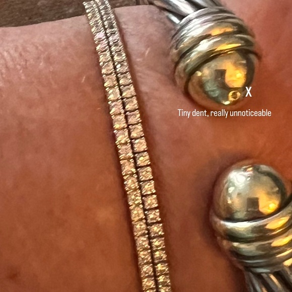 David Yurman 10mm Cable Cuff with 14K Gold Domes - Picture 9 of 15